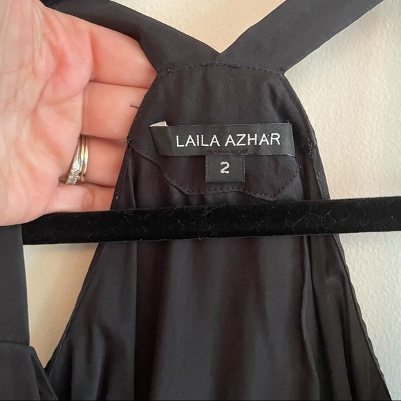 LAILA AZHAR Black Satin Romper - Picture 4 of 11